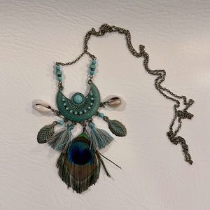 Peacock shell necklace